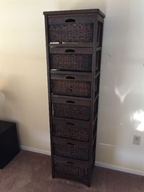 tall 7 drawer wicker unit