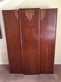 art deco armoire with mirror inside