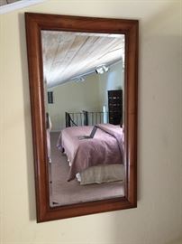 bevelled wood mirror