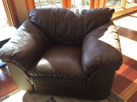 over stuffed leather chair