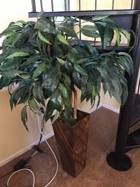 multiple faux plants/decor