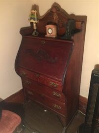 Late Victorian Oak Ladies Writing Desk