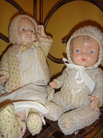 Antique Dolls, Composite dolls, Antique knitted clothing