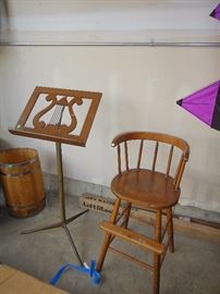 Music Stand, Vintage High chair