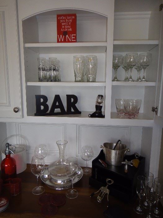Bar Ware, Stemware, ice buckets, beer glasses