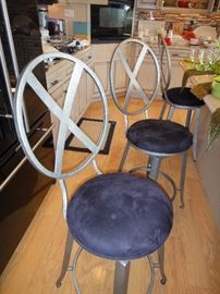 3  Matching bar stools. 5 matching kitchen chairs 