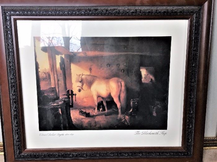 Framed horse print