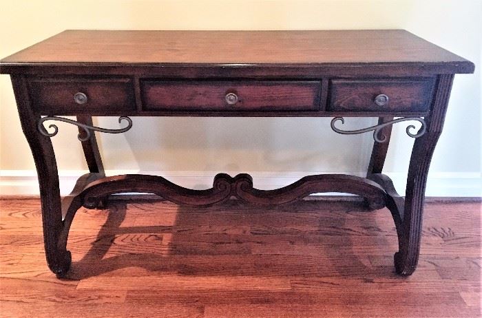 Wooden hall table with drawers