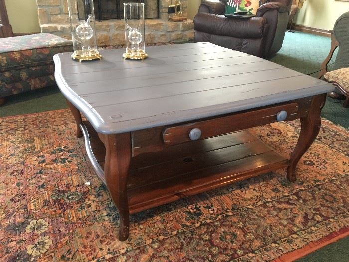 Large square rustic coffee table 