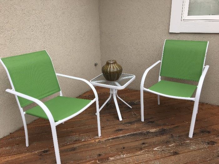 patio chairs and small table