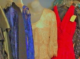 Evening wear both vintage and designer