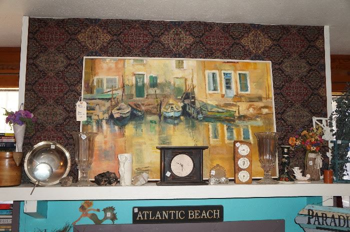 Great old painting and beachy fun decor