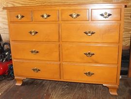 Solid wood chest of drawers. Tons of storage, well made, newer, ready to use or paint.