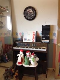 Organ, Nascar clock, musical Christmas decorations