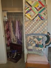 Quilts, throws, foot stool, & more.