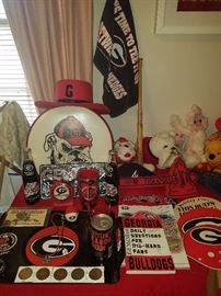 University of Georgia collectibles including coin toss coins from 1983 to 1988