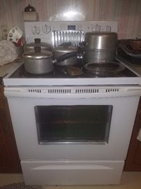 Whirlpool, self-cleaning, flat top stove/oven