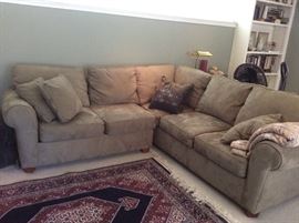 Bauhaus microsuede sectional sofa