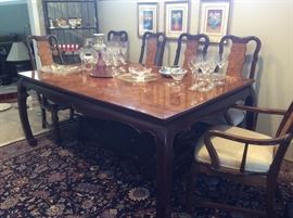 Vintage Asian style dining set and carved chairs
