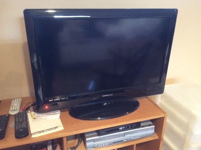 Flat screen television, one of three 