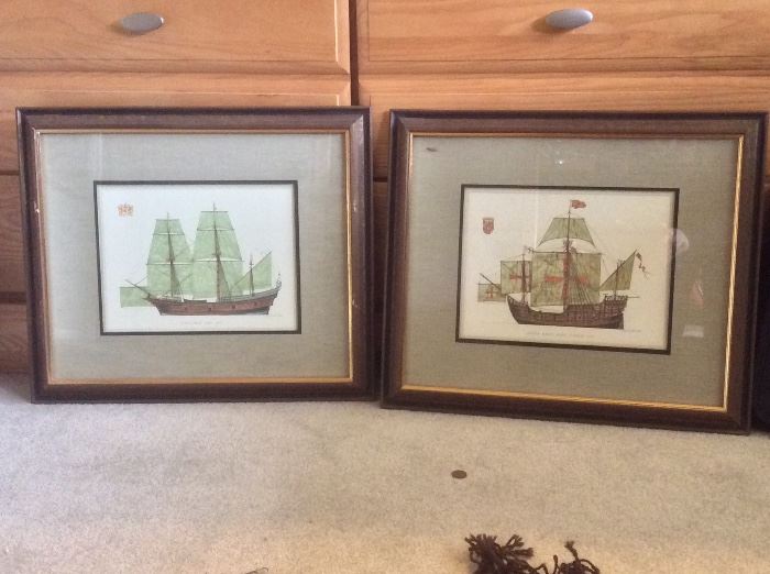 Vintage ship prints