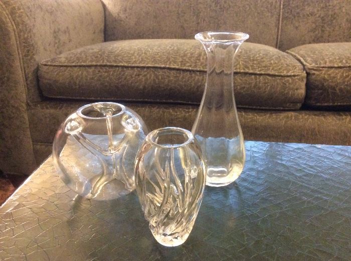  Rosenthal, Waterford and Orrefors bud vases