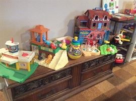 Lots of vintage Fisher-Price toys 