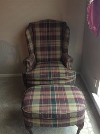 wing back chair & ottoman
