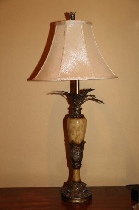Rustic palm tree inspired, styled lamp (2 matching)