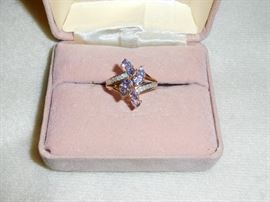 10k Diamond & Genuine Stone Ring