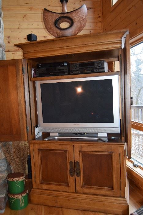 Gorgeous wild life themed cabinet; Dick Lane  by Klaussner and 42" inch Panasonic Plasma TV (TH42PD5OU)