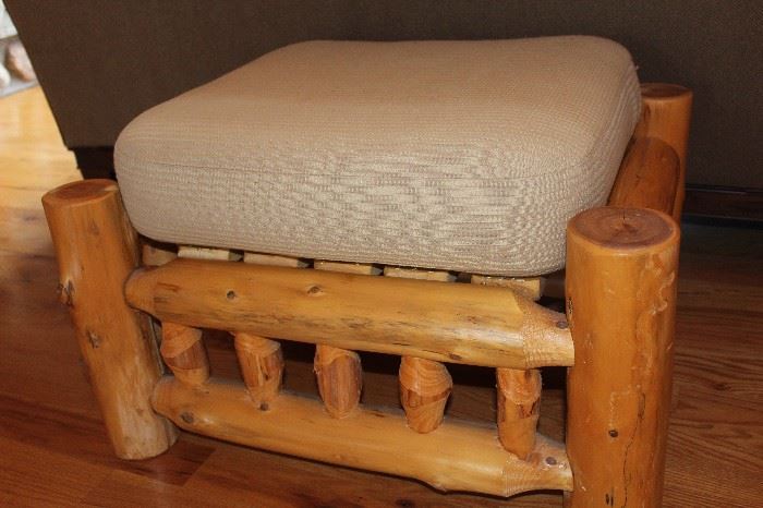 Log cabin style hand made bench/ottoman