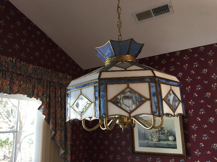 Pretty blue Stained glass light fixture