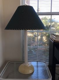 One of two table lamps with floor lamp to match 