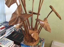 MID CENTURY WOOD SCULPTURE