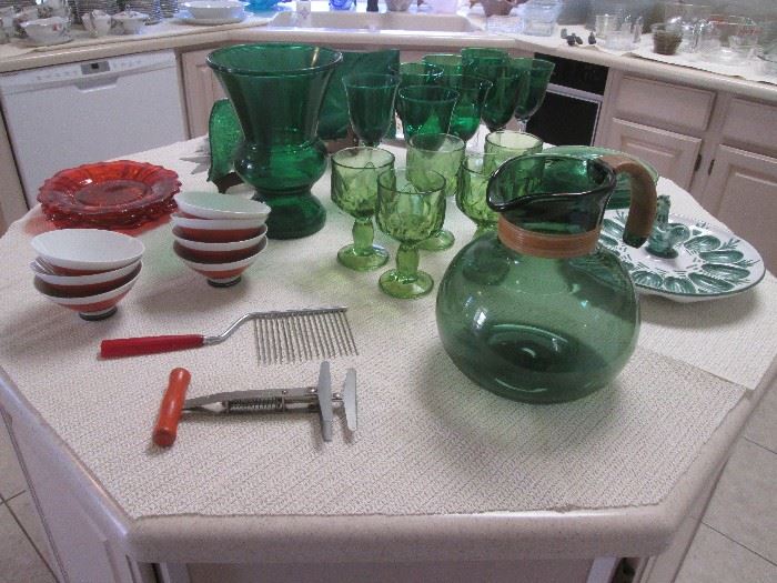 Green Glass Ware.