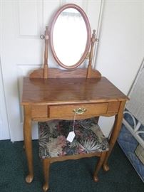 Cute Wood Dressing Table with Stool.