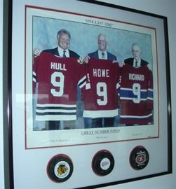 Hand signed hockey memorabilia 