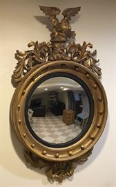 American gilt wood bullseye mirror, 19th c., 45in(H) x 25in(L)    