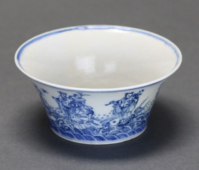 Chinese blue & white porcelain bowl, 4.8in(diameter) x 2.25in(H)   