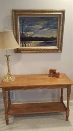 Oak console table    $50  Buy ahead