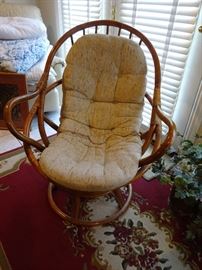 swivel rattan chair