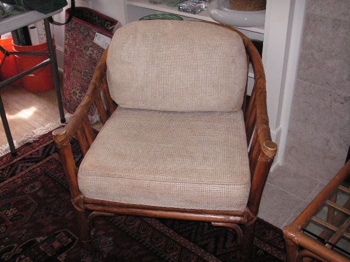 McGuire bamboo chair with leather thong ties, all original, 1 of 2