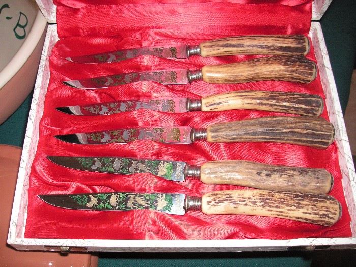 Germany stag handle knife set