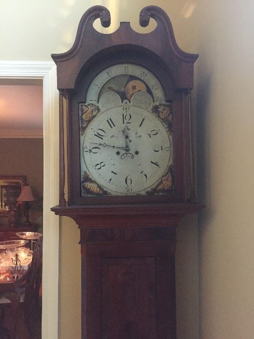 Antique "kit" grandfather clock. Still working and has original key! 1908 service date stamped on the inside. 