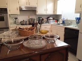 Kitchen Ware, Fire King Bowls, Crystal/Glass Serving Pieces