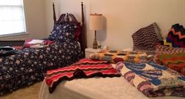 Twin Beds, Quilts & Crochet