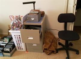 Small File Drawer, Desk Chair, CDs