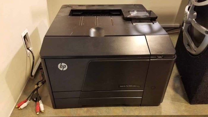 Assorted HP color and black and white laser printers, copiers, scanners, faxes