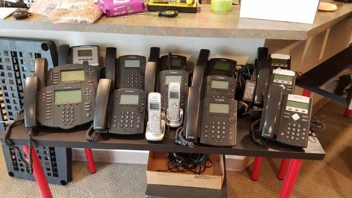 Assorted late and new model Polycom phones and accessories - VVX300, VVX600, 550, 331, 335